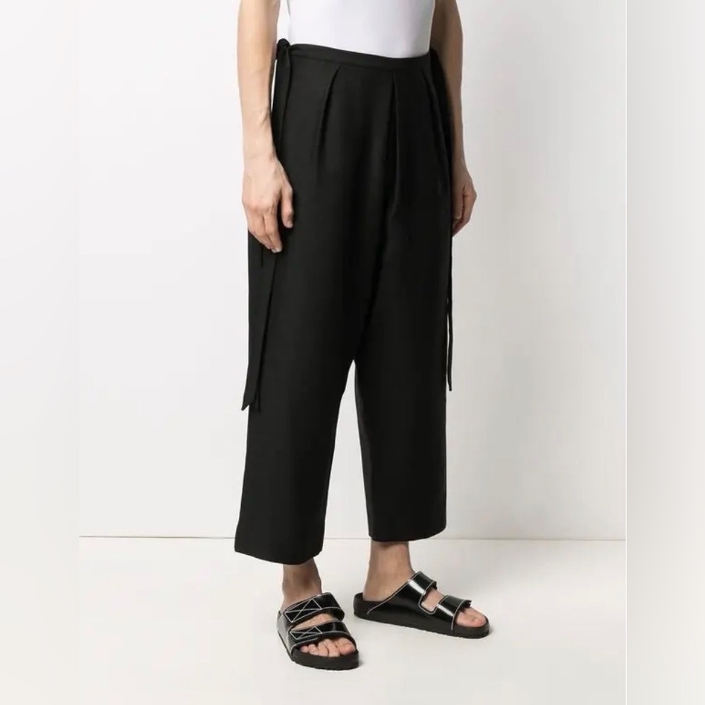 SAINT LAURENT Cropped Hakama-Pleat Trousers